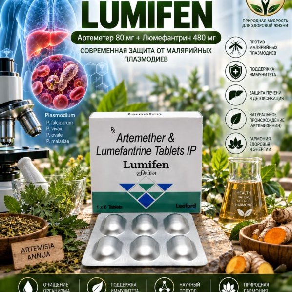 Lumifen (Артеметер 80мг + Люмефантрин 480мг) 6таблеток